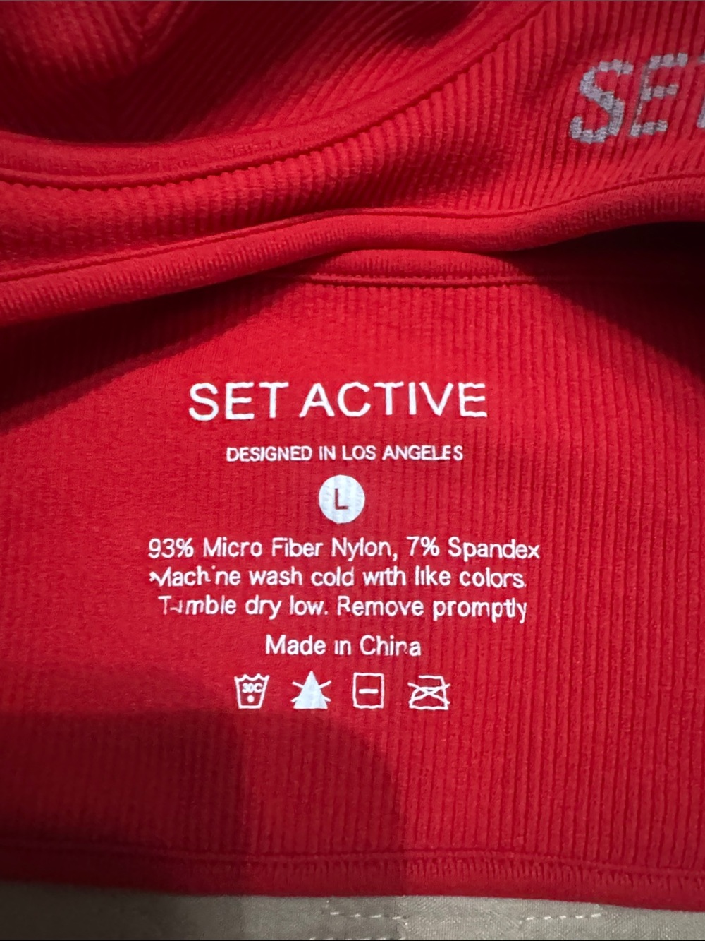 SET Active Ribbed Red Bralette Medium - Picture 5 of 5